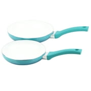 Mainstays Ceramic Nonstick 12 Piece Cookware Set, Teal Ombre