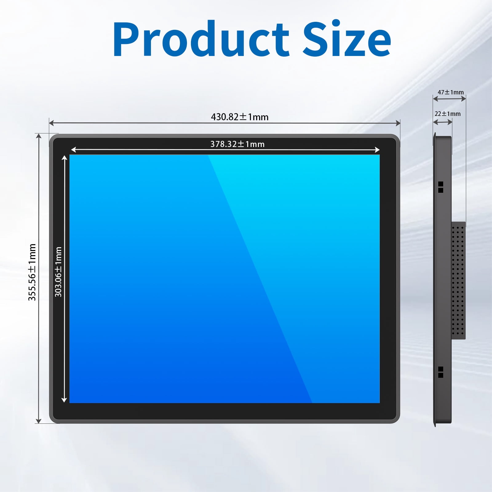 LMENGER 19 Inch Industrial Touch Screen Monitor, 10 Points Touch, Ratio 5:4 Capacitive PCAP Display, 1280 x 1024 R, Active Matrix TFT LCD, LED Backlight, VGA, DVI, HD-MI Ports