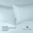 thumbnail image 2 of Sweet Home Collection Queen Sheet Sets, Classic 1800 Series Deep Pocket 4 Piece, Luxury Soft Microfiber Bed Sheet Sets, Aqua, 2 of 5