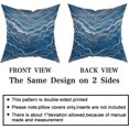 thumbnail image 2 of Navy Blue Pillow Covers 16x16 Inch Marble Silver Abstract Striped Throw Pillow Cases Elegant Comfort Luxury Modern Decor for Home Bedroom Living Room Sofa Square Cushion Cover, Set of 2, 2 of 6
