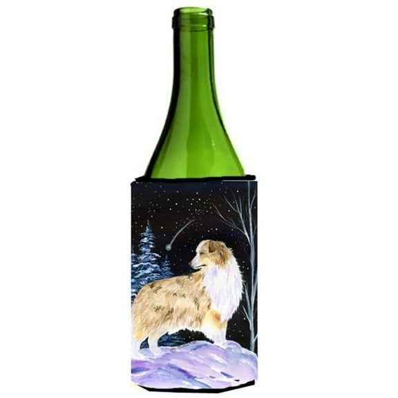 Starry Night Australian Shepherd Wine bottle sleeve Hugger - 24 oz.