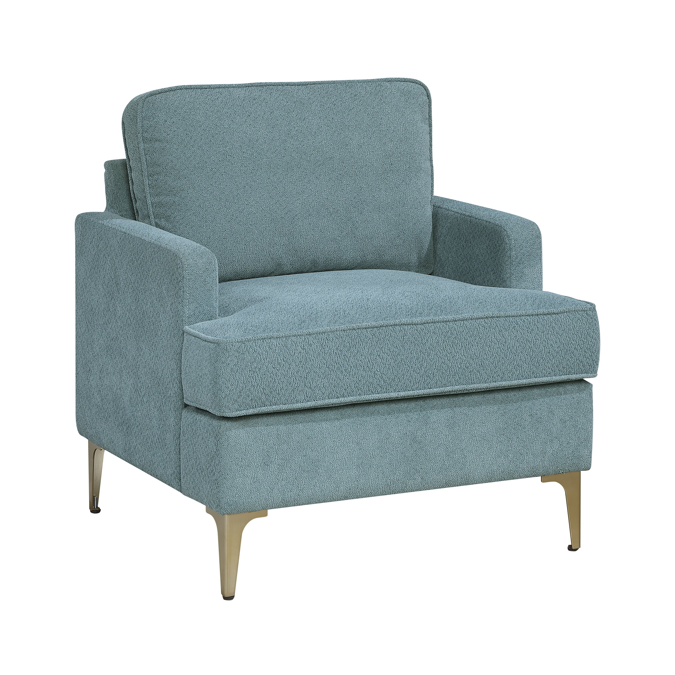 OakvillePark Northwyn Chenille Accent Chair with Metal Legs, Peacock