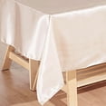 thumbnail image 3 of Efavormart Rectangle Satin Tablecloth, 60"x102" Smooth Oblong Washable Table Cloth, Decorative Silky Fabric Table Cover for Wedding, Party, Banquet- Beige, 3 of 9