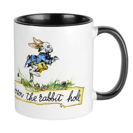 

CafePress - Down The Rabbit Hole Mug - Ceramic Coffee Tea Novelty Mug Cup 11 oz