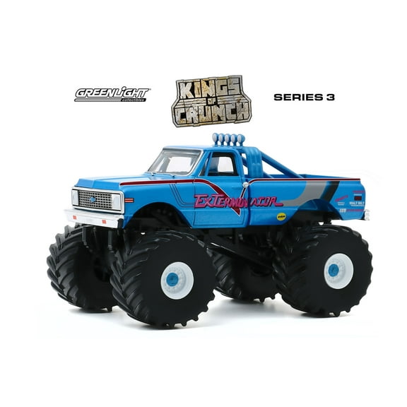 1972 Chevy K-10 Monster Truck with 66-Inch Tires, Exterminador - Greenlight 88033 - 1/43 scale Diecast Model Toy Car