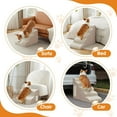 thumbnail image 6 of Dogs Steps for Bed, Dog Stairs for Small Dogs, 2-Step Dog Ramp for Bed, Couch, Sofa, and Chairs, Non-Slip Bottom Design, Cat Scratching, High Density Foam Portable Pet Step, Indoor, Beige, 6 of 16