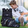thumbnail image 3 of AHMOMEI 16.54" Height 3 Pieces Backpack Set, Casual Animal Print Daypack Bundle with Crossbody Lunch Bag & Pencil Case Picnic, Trips, Gym & Daily Leisure, 3 of 7