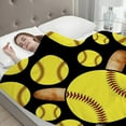 thumbnail image 4 of Yibo Baseball Blanket Flannel Soft and Comfortable Anti-static Bed Sofa Blanket, 4 of 7