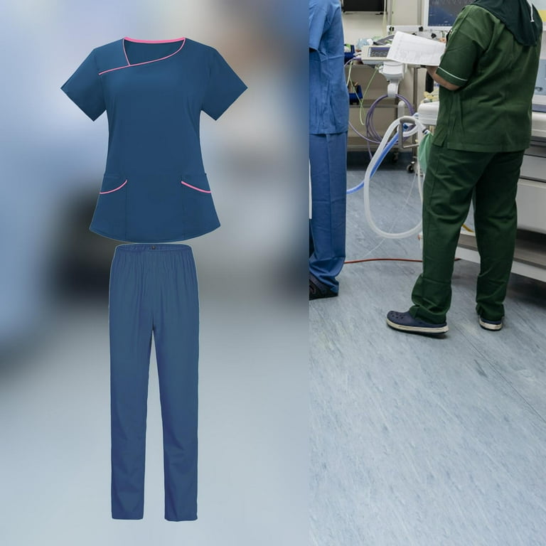 Men Women Scrubs Set, Nursing Scrubs Uniform Stretch Scrub Tunic