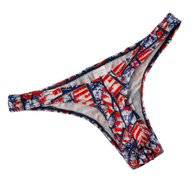 HKEJIAOI sous-Vêtements pour Hommes Taille Basse Mode String Imprimé Culotte en Coton Respirant, Multicolore P