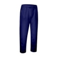 thumbnail image 4 of Men's Solid Color Baggy Casual Pants Without Drawstring, Slanted Pockets, Athletic Style Navy XXXL, 4 of 5