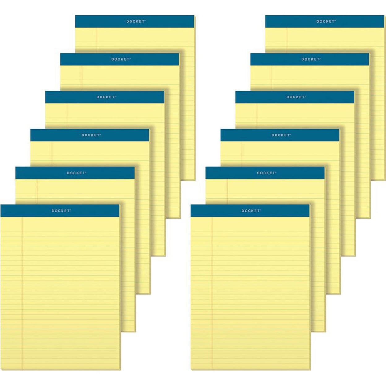 TOPS Docket Letr-Trim Legal Rule Canary Legal Pads - 50 Sheets - Double Stitched - 0.34" Ruled - 16 lb Basis Weight - 8