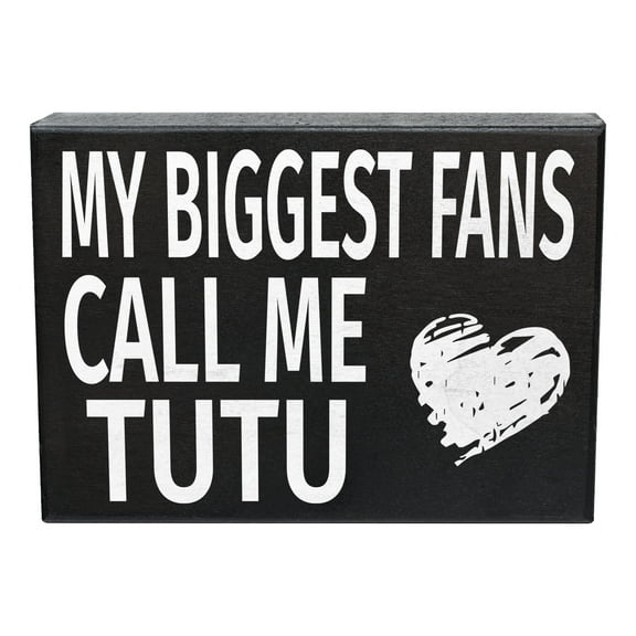 My Biggest Fans Call Me Tutu Wood Sign, Gifts for Tutu, Tutu Gifts from Grandchildren, Wall Decor and Shelf Accents, Made in USA