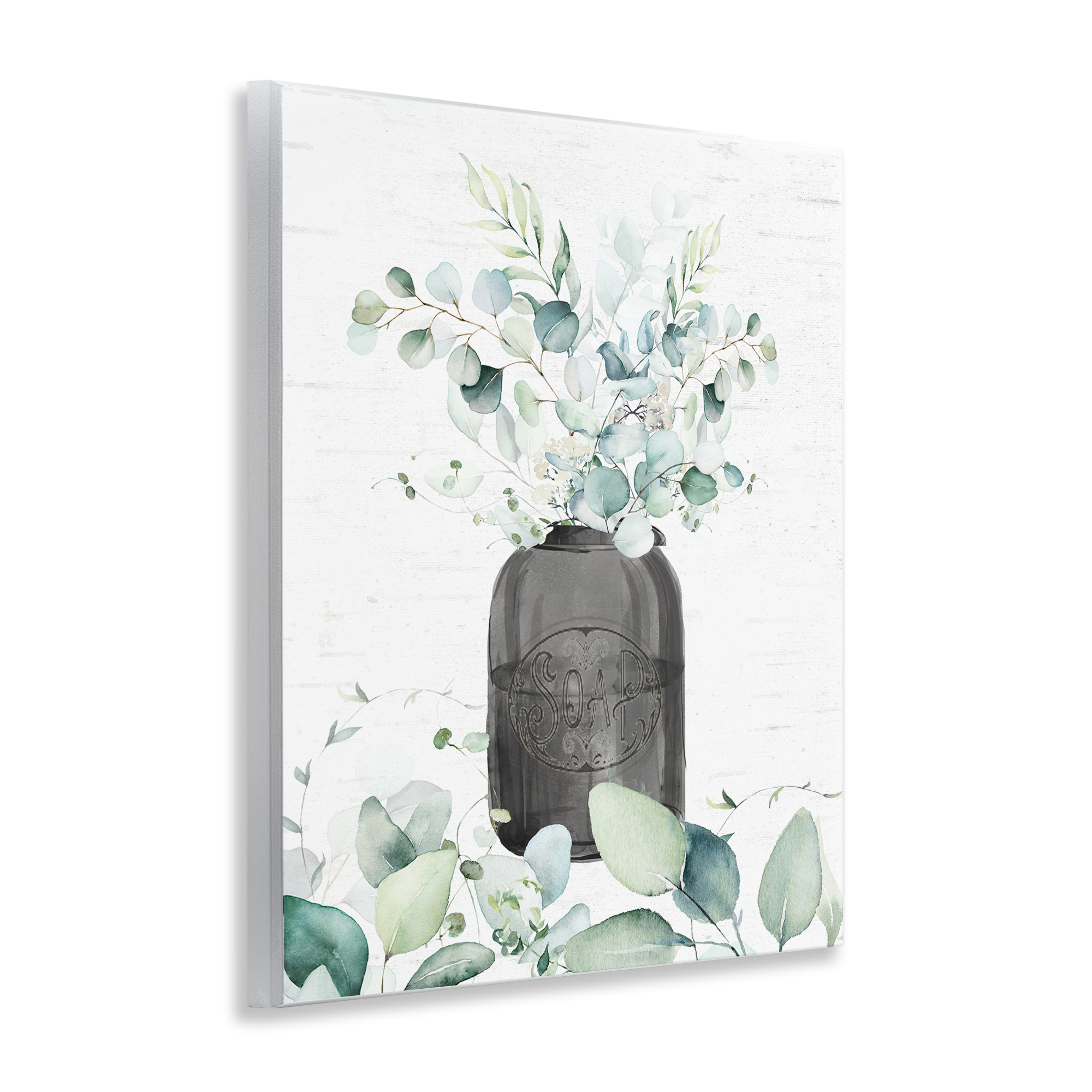 Soap Jar & Eucalyptus Wall Plaque Art, design by Lettered and Lined