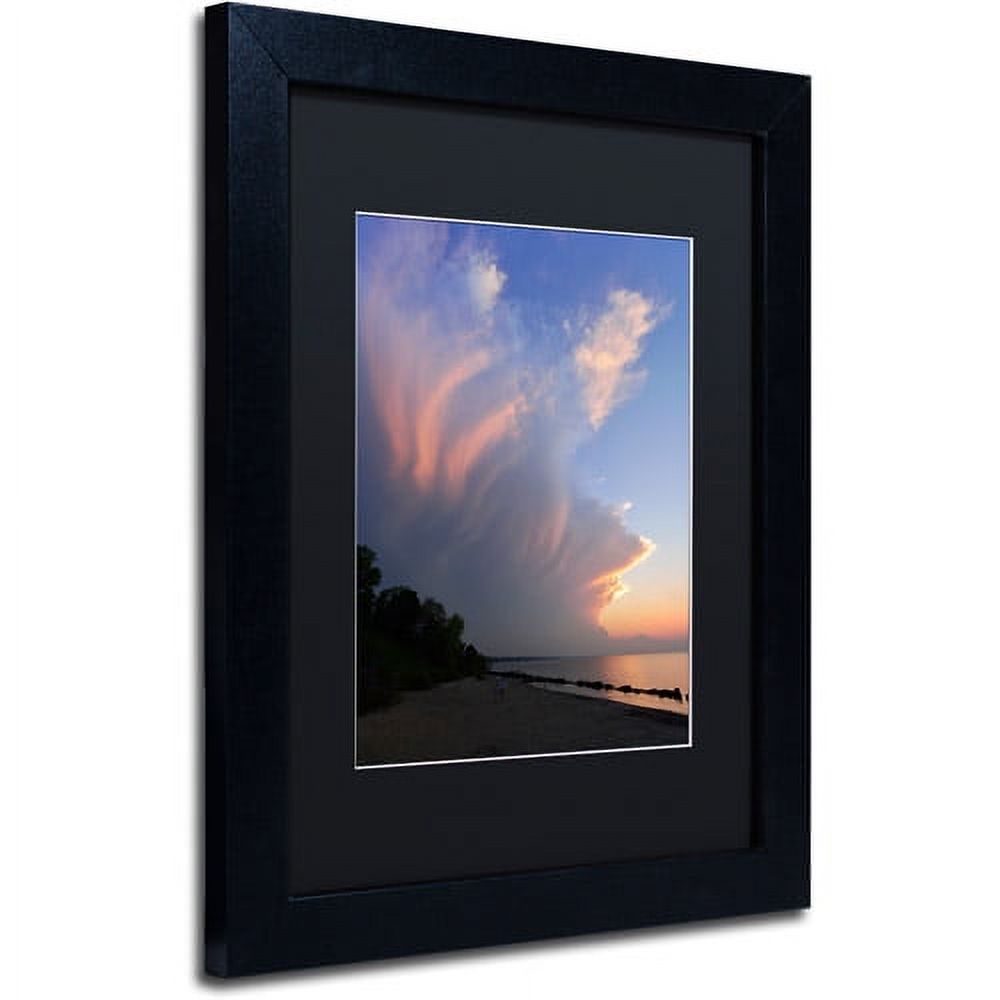 Trademark Fine Art "Developing Sunset Storm" Canvas Art by Kurt Shaffer Black Matte, Black Frame