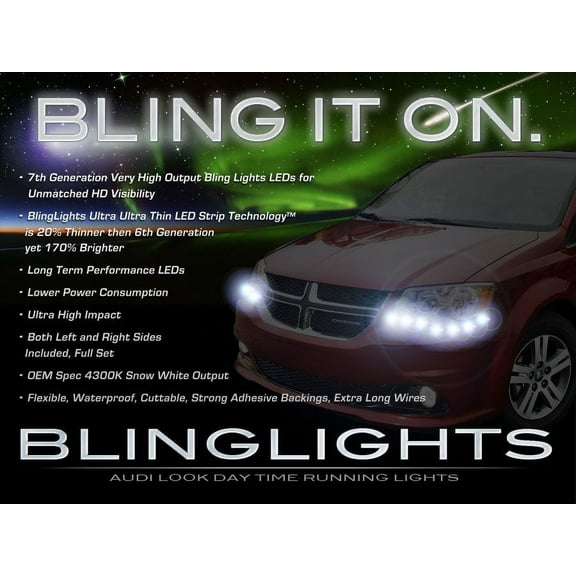 For Dodge Grand Caravan LED DRL Light Strips for Headlamps Headlights Head Lights Lamps LEDs DRLs