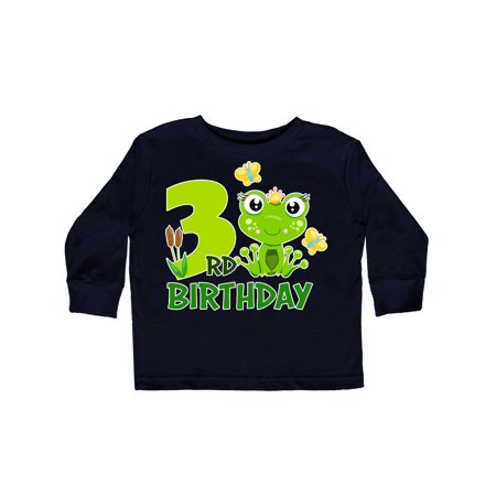 

Inktastic 3rd Birthday Princess Frog Gift Toddler Toddler Girl Long Sleeve T-Shirt