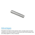 thumbnail image 4 of Uxcell Fully Threaded Rod M10 x 50mm 1.5mm Thread Pitch 304 Stainless Steel Right Hand Threaded Rods Bar Studs 15 Pack, 4 of 6