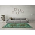 thumbnail image 3 of Ahgly Company Indoor Square Persian Turquoise Blue Traditional Area Rugs, 6' Square, 3 of 4