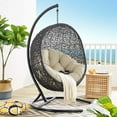 thumbnail image 2 of Swing Lounge Chair, Sunbrella, Black Beige, Modern Contemporary Urban Design, Outdoor Patio Balcony Cafe Bistro Garden Furniture Hotel Hospitality, 2 of 7