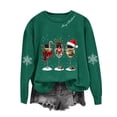 thumbnail image 2 of Ichuanyi Womens Christmas Long Sleeve Crewneck Sweatshirts Christmas Print Casual Pullover Cute Xmas Shirt Top, 2 of 5
