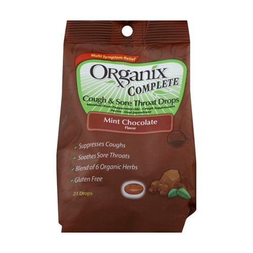 2 Pack Organix Throat Drop Dark Chocolate Mint 21 Count Each
