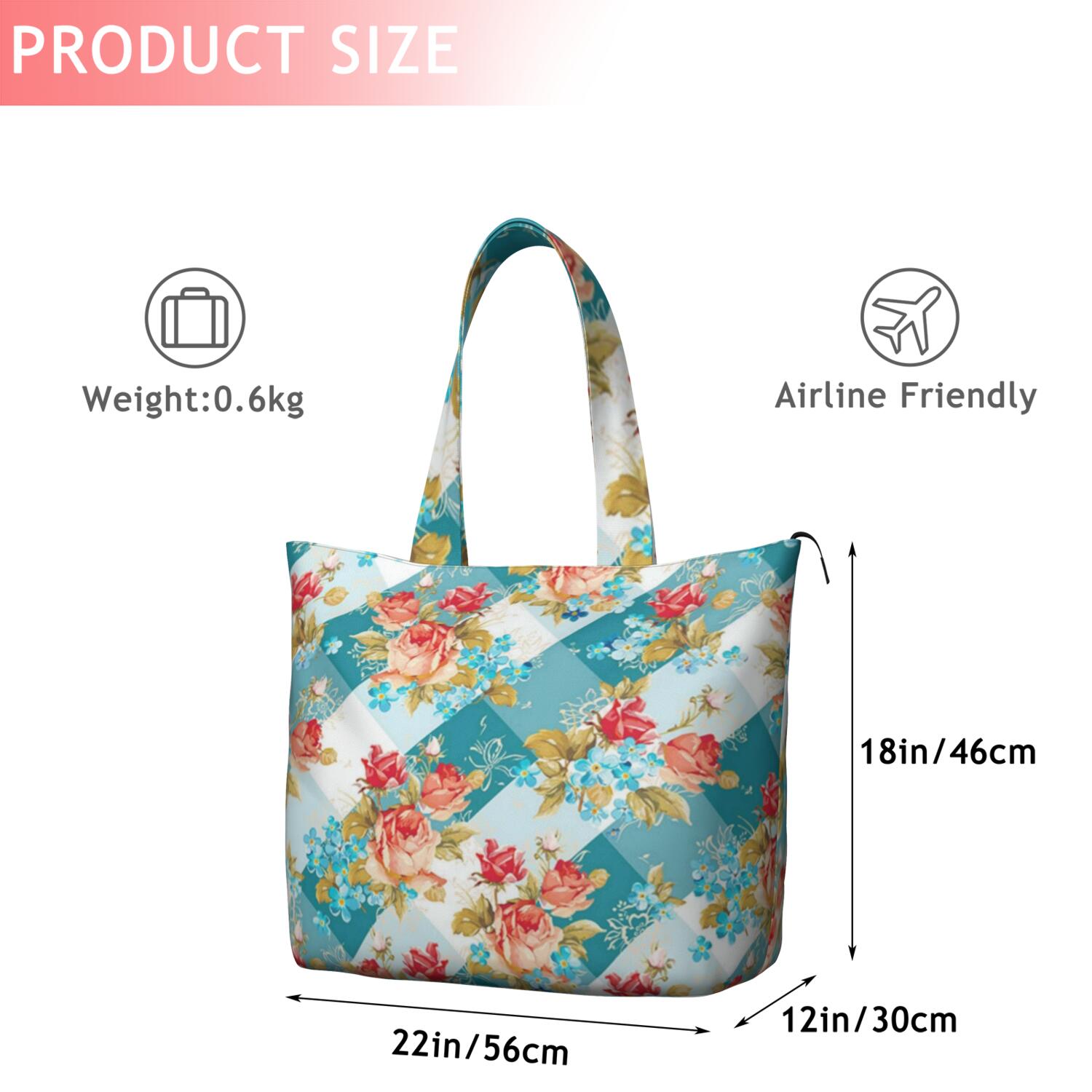 Pioneer Flower Floral Print Pattern Travel Tote Bags for Women Carry On,Large Weekender Bags for Women Travel,Multi Functional Duffle Bag for Work,Shopping,Sports