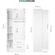 thumbnail image 3 of Closet Armario Blanco de Madera con 3 Puertas y Cajones Organización Almacenamiento de Ropa Minimalista Basic Hogar, 3 of 8