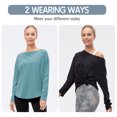 thumbnail image 4 of Camisas de entrenamiento para mujeres, sueltas, de secado rápido, elásticas, mangas largas, camiseta Abanopi Camisa deportiva, 4 of 7