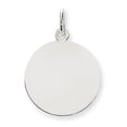 thumbnail image 1 of 14K White Gold Plain .013 Gauge Round Engravable Disc Charm, 1 of 2