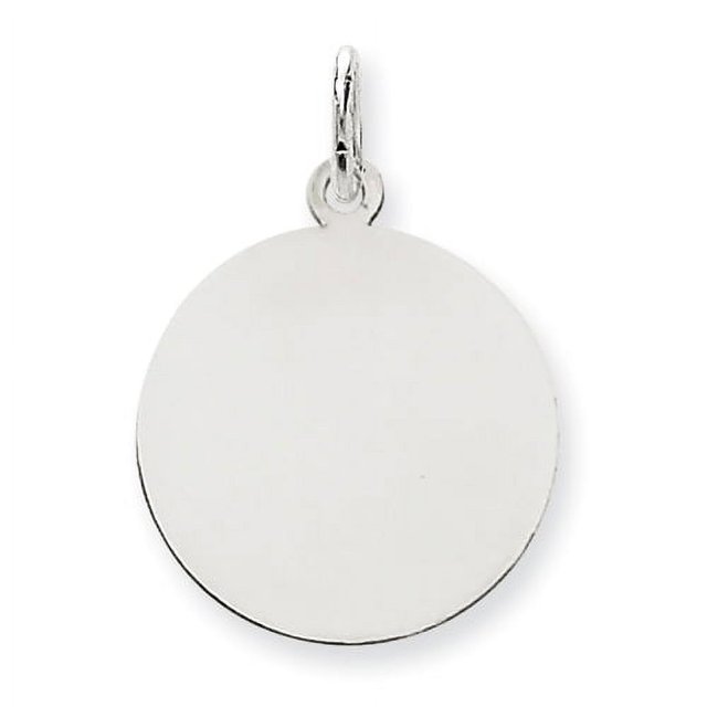 14K White Gold Plain .013 Gauge Round Engravable Disc Charm