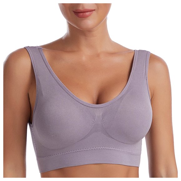Gubotare Womens Sports Bras High Support Sport Bras for Women High Support Plus Size Yoga Bra Wirefree Push up Comfortable Breathable Sport Bras (Grey,L)