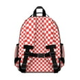 thumbnail image 3 of Red White Checkerboard Checkered Pattern Backpack for School,Cute School Bag,Schoolbag with Adjustable Shoulder Straps & Padded Back,15.25"x11.5"x5.25", 3 of 5