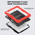 thumbnail image 3 of Case for iPad Air 13 Inch M3 2025 / M2 2024 12.9 inch (3rd/4th Gen) with Screen Protector, 360 Degree Rotating Kickstand Hand Strap Shockproof Cover with Shoulder Strap, Red, 3 of 7