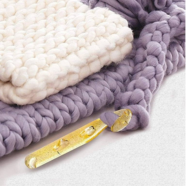 HOOYEE Big Huge Crochet Hook Set Size 12mm(O)/15mm(P/Q)/18mm/20mm(S)/25mm(T/U/X) 5pcs Large Crochet Hooks Needles for Giant Easy Chunky Yarn Carpet