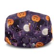 thumbnail image 3 of FUIALDOLG Halloween Cat Pumpkin Print Beret Hat, Lightweight Retro Forward Head Hat Soft Newsboy Forward Cap for Walking Driving, 3 of 4