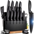 thumbnail image 1 of Juego de cuchillos Home Hero de acero inoxidable con alto contenido de carbono, 20 piezas, negro, 1 of 7