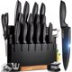 thumbnail image 1 of Juego de cuchillos Home Hero de acero inoxidable con alto contenido de carbono, 20 piezas, negro, 1 of 7
