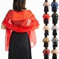thumbnail image 2 of Exquisite Fine Organza Sheer Shawl Wrap Weddings Evening Party Shawl Scarf, 2 of 11