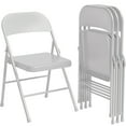 thumbnail image 1 of Gigicloud Juego de 4 Sillas Plegables - Con Reposapiés, Estructura de Acero para Interior/Exterior,Gris, 1 of 16