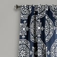 thumbnail image 2 of Lush Decor Karmen Medallion Room Darkening 84" x 52" Medallion Navy 3" Back Tab Rod Pocket 2-Pc Set Window Panel, 2 of 4