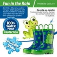 thumbnail image 5 of Puddle Play Waterproof Toddler and Little Kids Yellow Frog Rubber Rain Boots With Easy-On Handles - Size 7 Toddler, 5 of 6