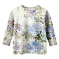 thumbnail image 3 of Tiijoy Girls Vintage Flower Print 3/4 Sleeve T-Shirt Casual Crew Neck T Shirt, Sizes 3-12, 3 of 3