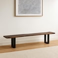 thumbnail image 6 of Benjara Cid Xue 102" Dining Bench- Brown Live Edge Rectangular Top- Black Metal, 6 of 8