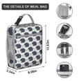 thumbnail image 3 of Hedgehog Insulated Lunch Box Student Reusable Lunch Bag with Front Pocket Cooler Tote Bag Office Camping, 3 of 6