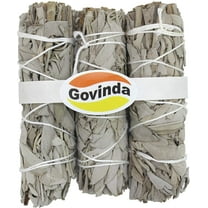 Govinda - Pack of 3 Mini White Sage Smudge Stick, 4 Inch Long