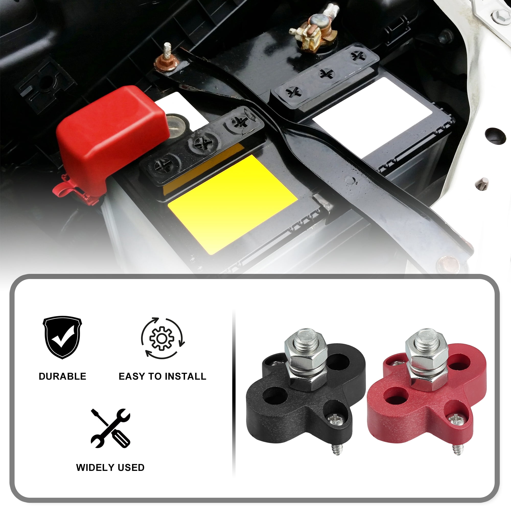 Unique Bargains Bus Bar Junction Block M8 Positive Terminal Stud Distribution Block