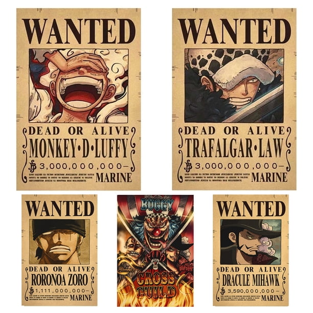 One Piece Luffy Gear 5 Nika Billion Bounty Wanted Posters Four
