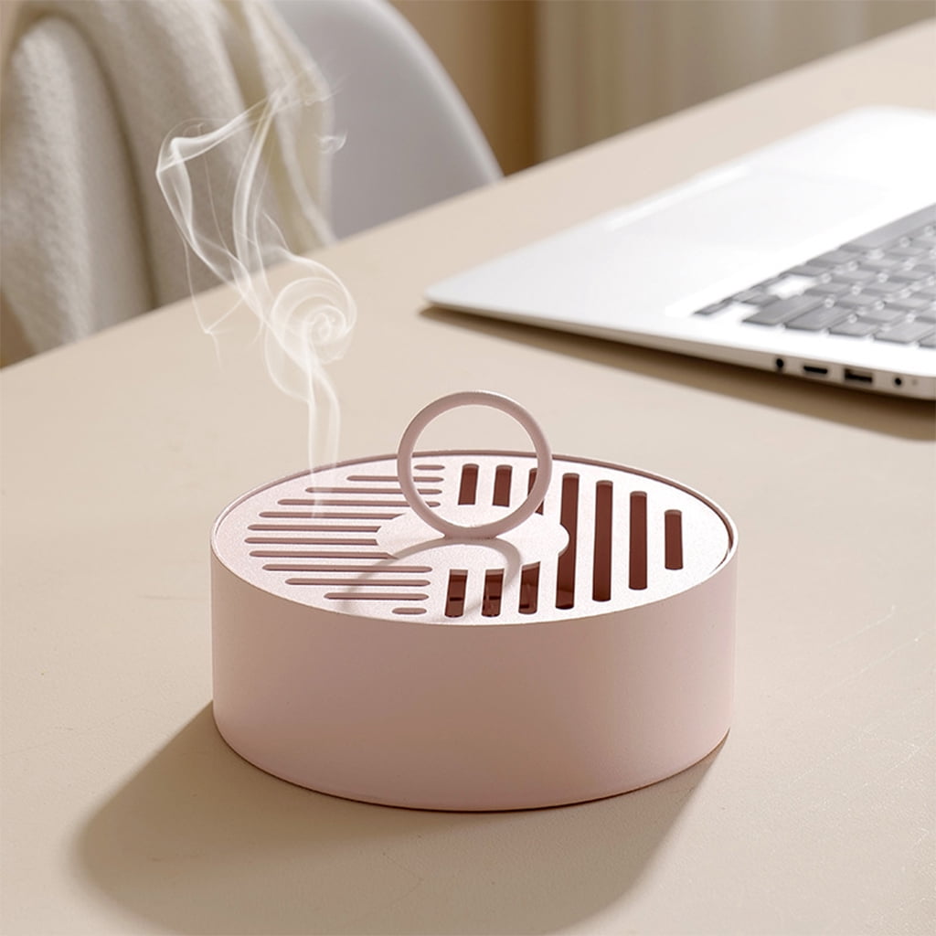 Metal Insect Repellent Coil Holder Box with Lid Hollow Out Incense for Burner fo