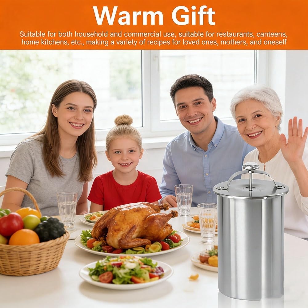 Stainless Steel Deli Meat Press with Thermometer - 2026 Upgraded Deli Meat Press Stainless Steel, Kitchen Bacon Pressure Cookers Boiler Pot Pan Stove